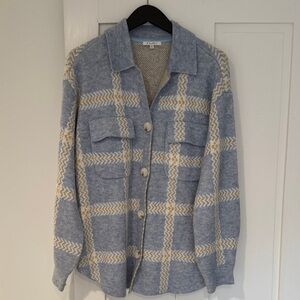 Z Supply Blue Plaid Sweater Shacket